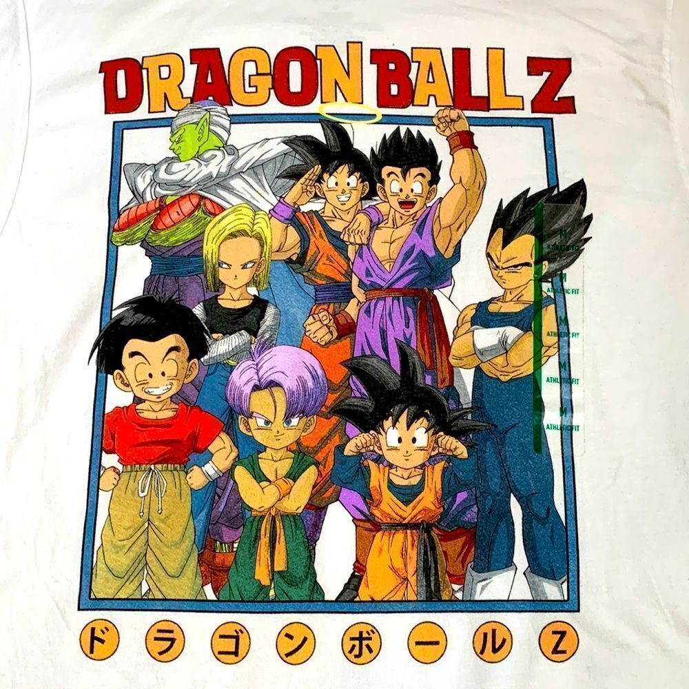 Dragon Ball Z Anime Graphic Athletic Fit T-Shirt M White